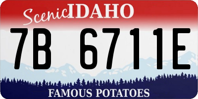 ID license plate 7B6711E