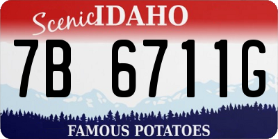 ID license plate 7B6711G