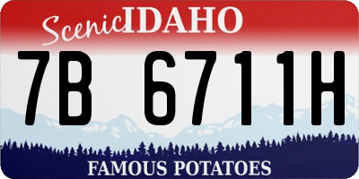 ID license plate 7B6711H