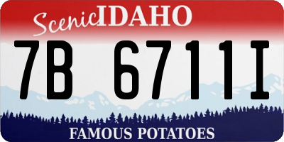 ID license plate 7B6711I