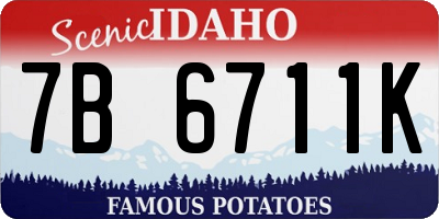 ID license plate 7B6711K