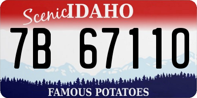 ID license plate 7B6711O