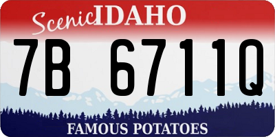 ID license plate 7B6711Q