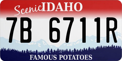 ID license plate 7B6711R