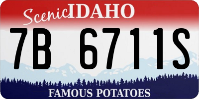 ID license plate 7B6711S
