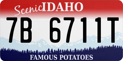 ID license plate 7B6711T