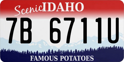 ID license plate 7B6711U