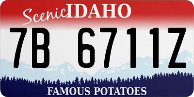 ID license plate 7B6711Z