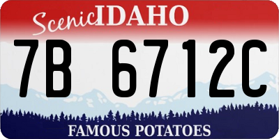 ID license plate 7B6712C