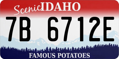 ID license plate 7B6712E