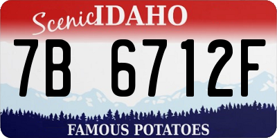 ID license plate 7B6712F