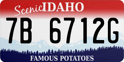 ID license plate 7B6712G