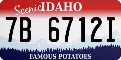 ID license plate 7B6712I