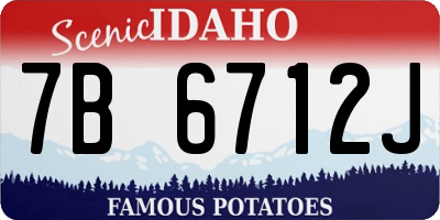 ID license plate 7B6712J
