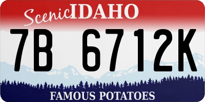 ID license plate 7B6712K