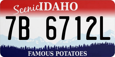 ID license plate 7B6712L