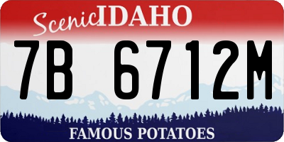 ID license plate 7B6712M