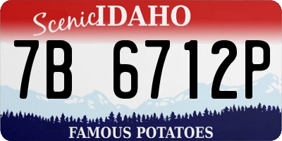 ID license plate 7B6712P