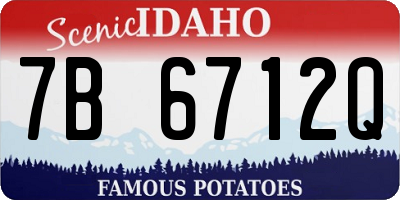 ID license plate 7B6712Q