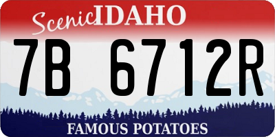 ID license plate 7B6712R
