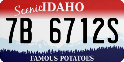 ID license plate 7B6712S