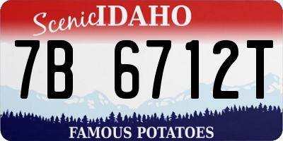 ID license plate 7B6712T