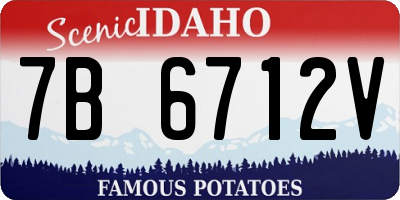 ID license plate 7B6712V