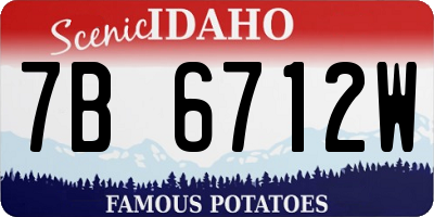 ID license plate 7B6712W