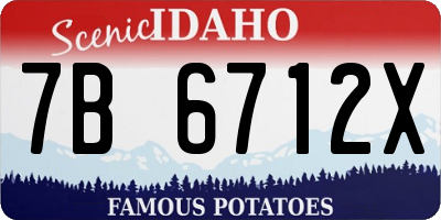 ID license plate 7B6712X