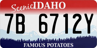 ID license plate 7B6712Y