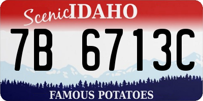 ID license plate 7B6713C
