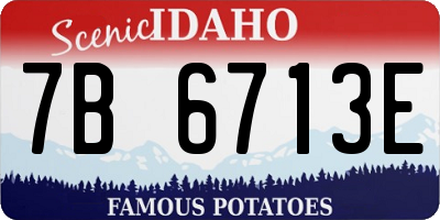 ID license plate 7B6713E