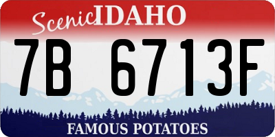 ID license plate 7B6713F