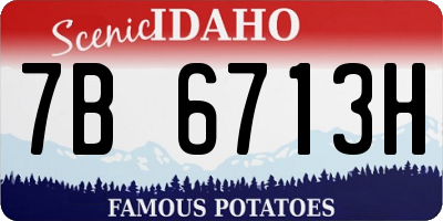ID license plate 7B6713H