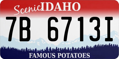 ID license plate 7B6713I