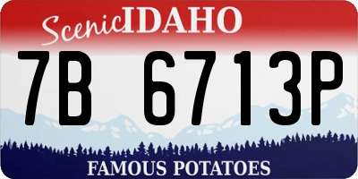 ID license plate 7B6713P