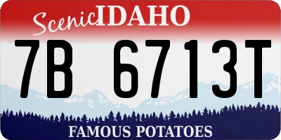 ID license plate 7B6713T