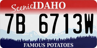 ID license plate 7B6713W