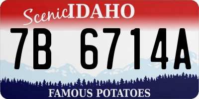 ID license plate 7B6714A