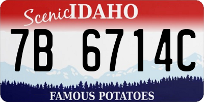ID license plate 7B6714C