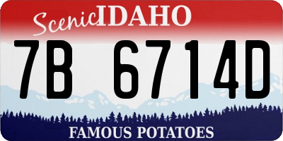 ID license plate 7B6714D