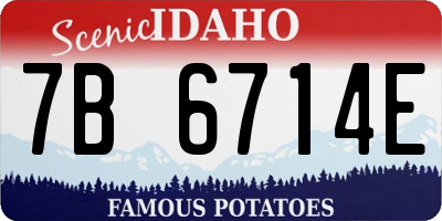 ID license plate 7B6714E