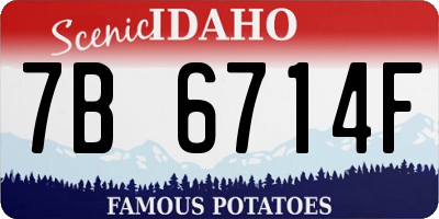 ID license plate 7B6714F