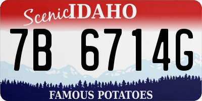 ID license plate 7B6714G