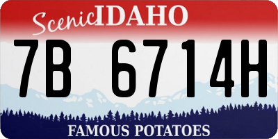 ID license plate 7B6714H