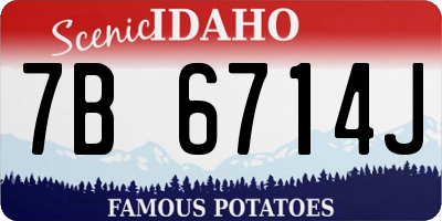 ID license plate 7B6714J