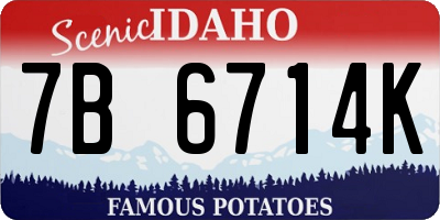 ID license plate 7B6714K