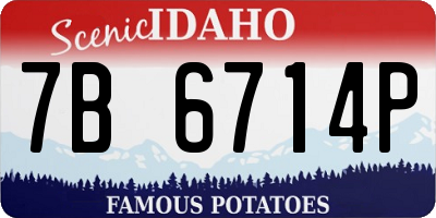 ID license plate 7B6714P