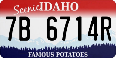 ID license plate 7B6714R
