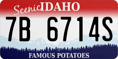 ID license plate 7B6714S